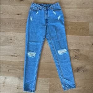 Levi’s - Distressed Ripped Straight Leg Denim Jeans in Blue